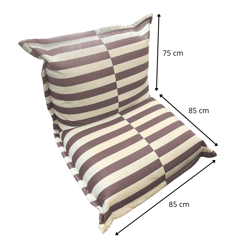 Puf de Exterior a Rayas - 85x85x75 Cm