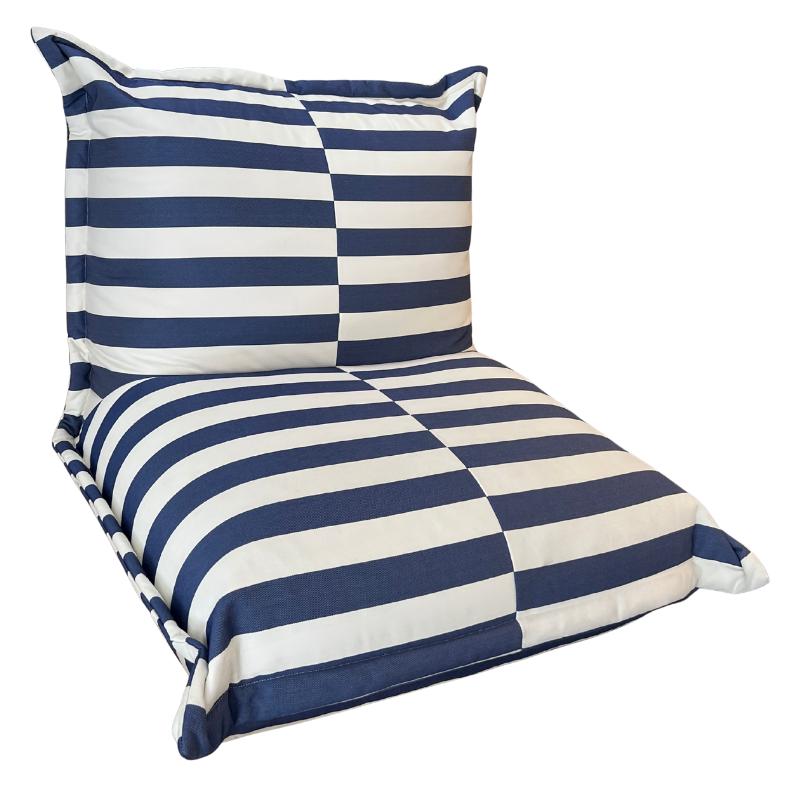 Puf de Exterior a Rayas - 85x85x75 Cm
