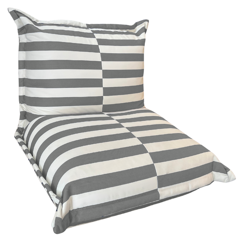 Puf de Exterior a Rayas - 85x85x75 Cm