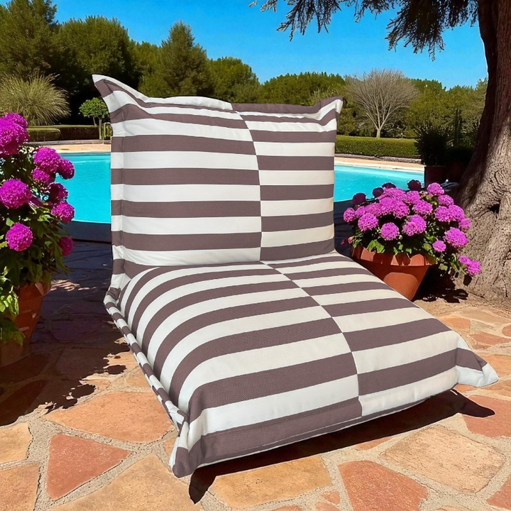 Puf de Exterior a Rayas - 85x85x75 Cm