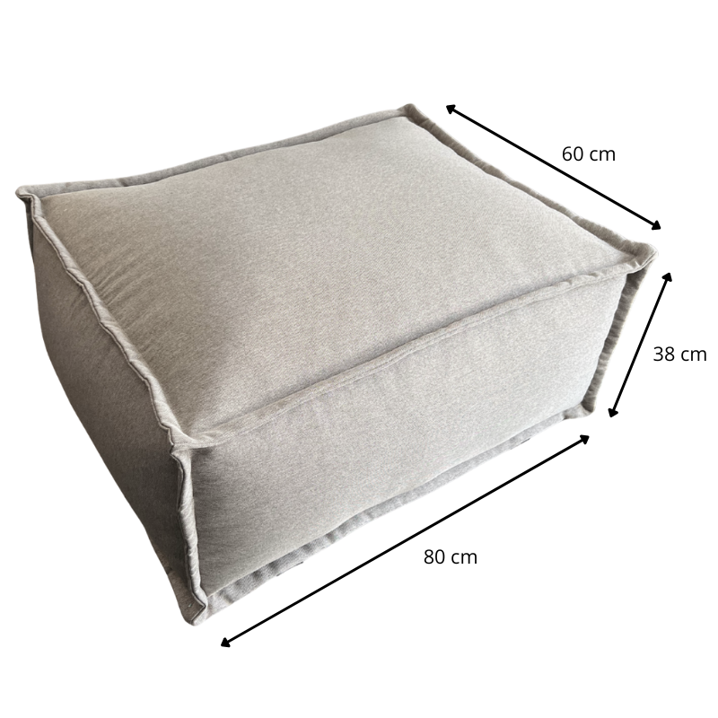 Puf diván para sofá modular - Efecto lino - 80x60x38 cm
