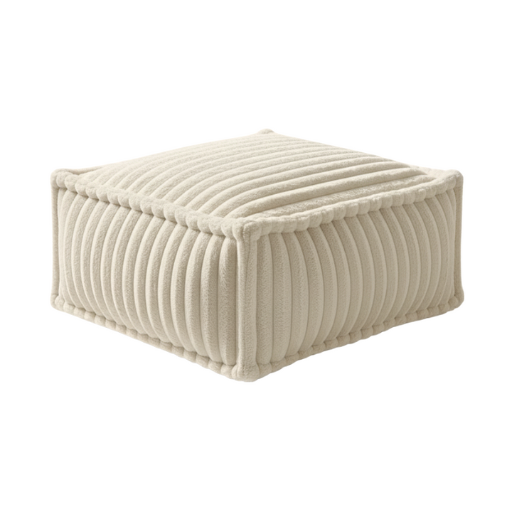 Puf tipo diván para sofá modular - Piel sintética acanalada - 80x60x38 cm
