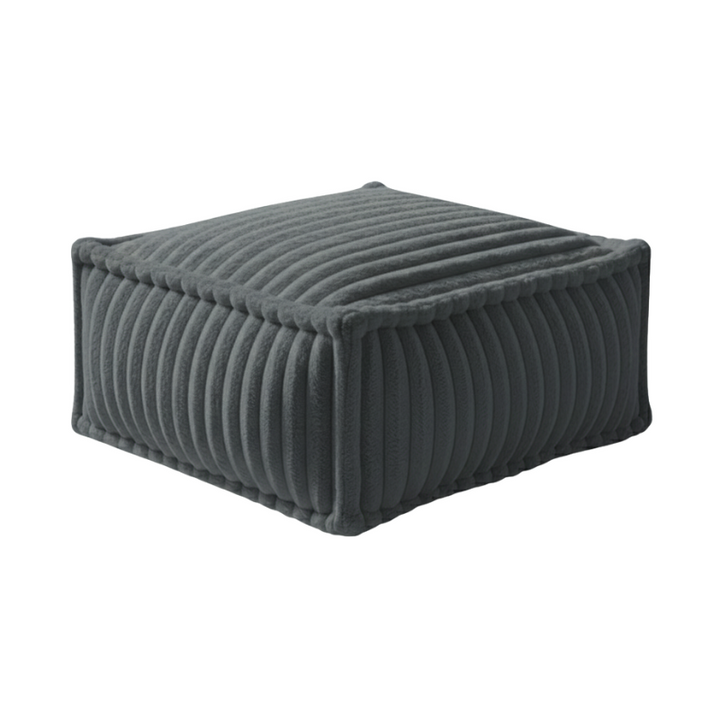 Puf tipo diván para sofá modular - Piel sintética acanalada - 80x60x38 cm